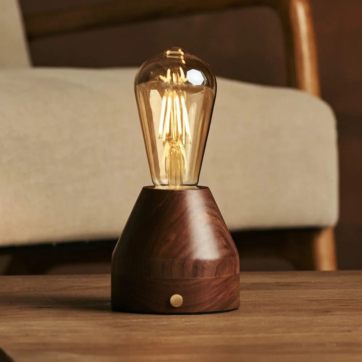 ZAVI WALNAUT Oplaadbare LED-tafellamp-Draadloos, dimpelbare, 100-uur batterij