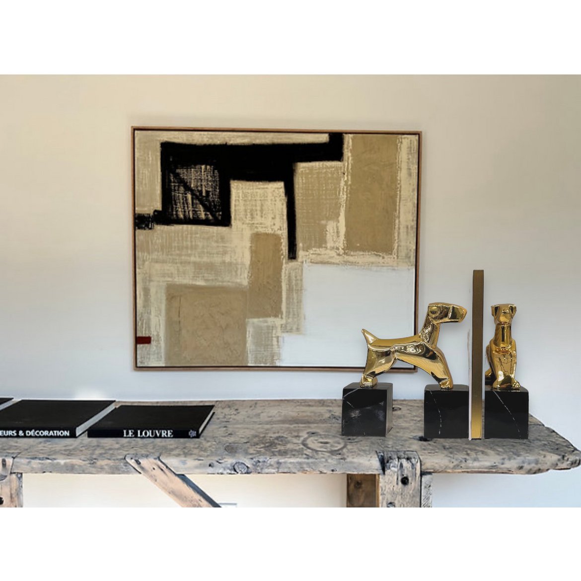 A Modernist Art Deco Chrome Terrier Statues  Puppy Bookend (one pcs))