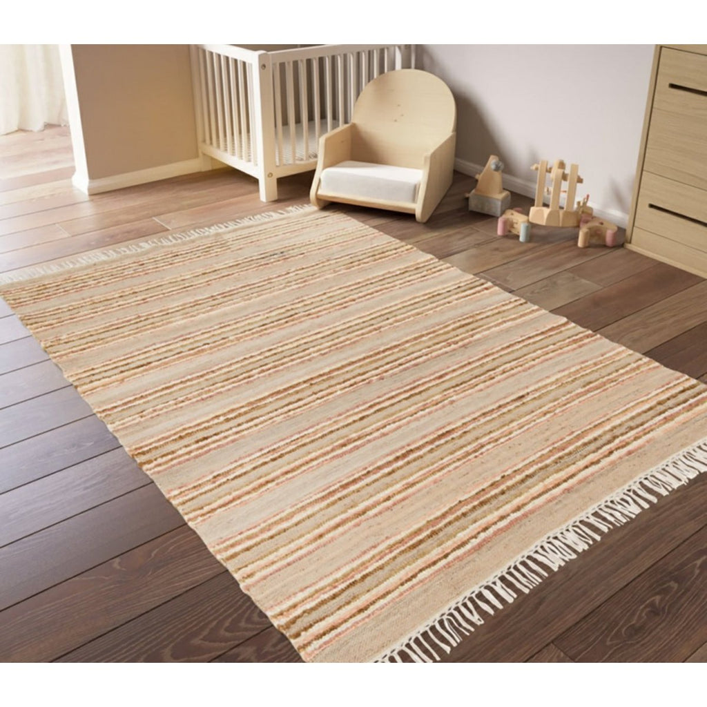 Handgemaakte wollen wollen tapijt en jute raj