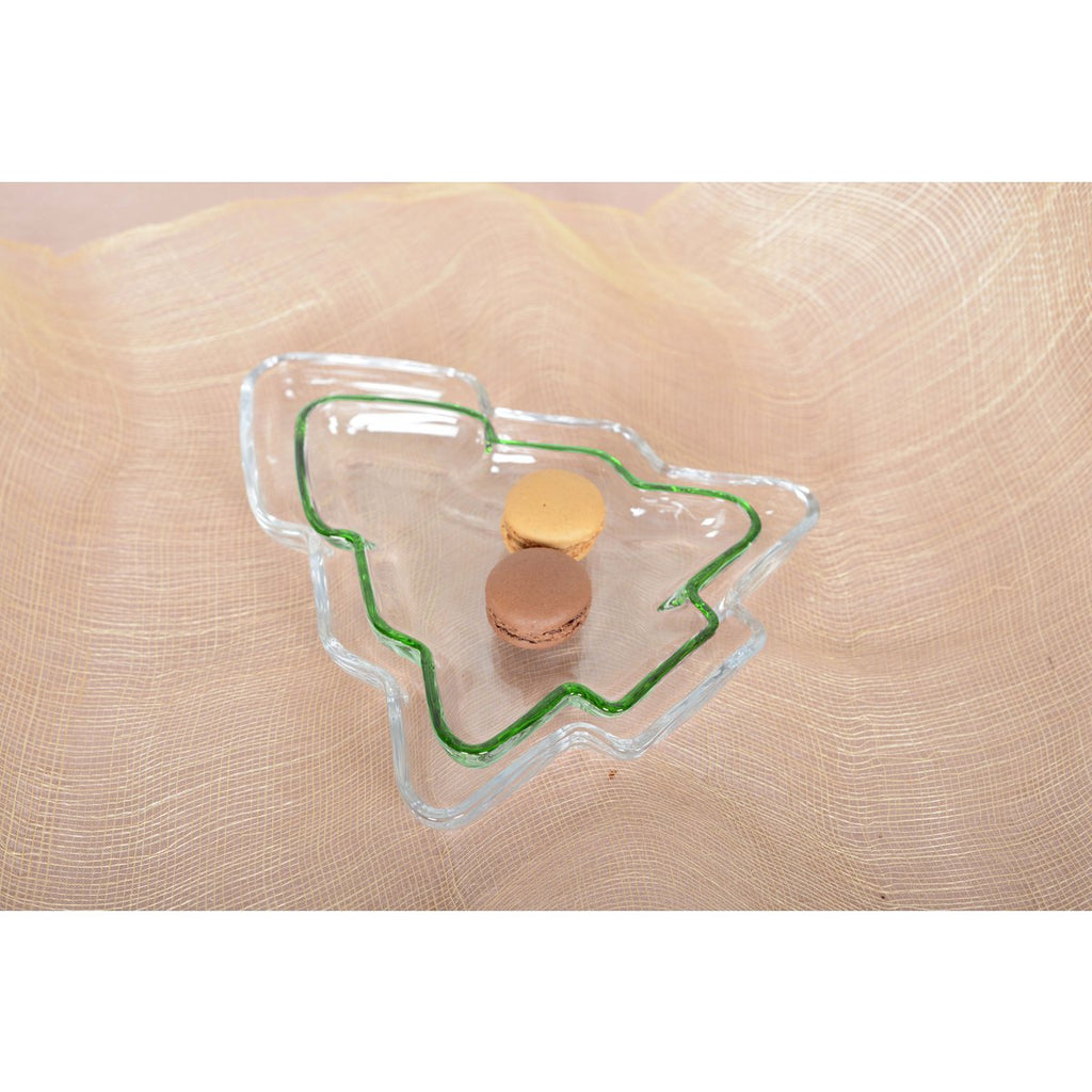 20x17x2,5 cm groene rand glasbeker