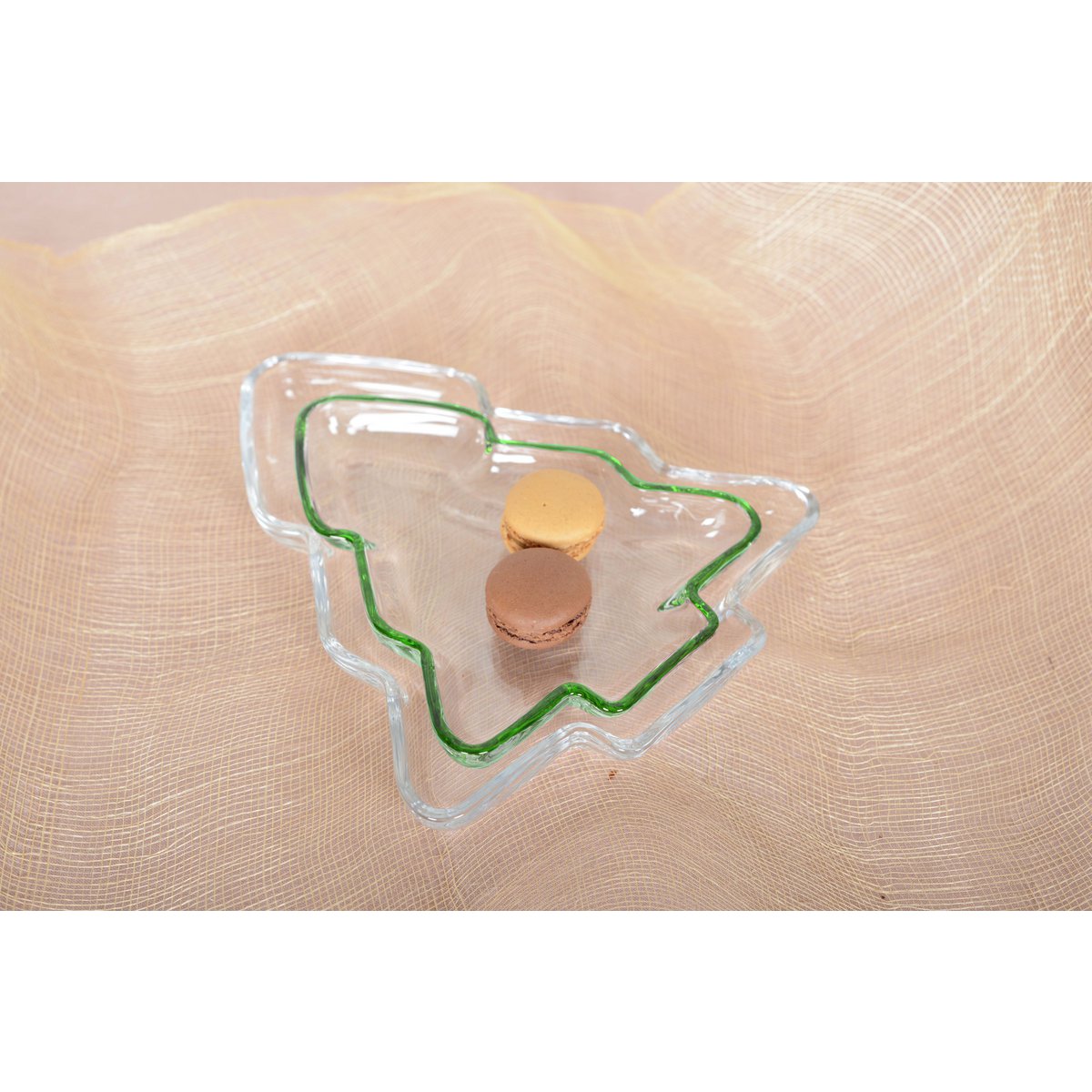 20x17x2,5 cm groene rand glasbeker