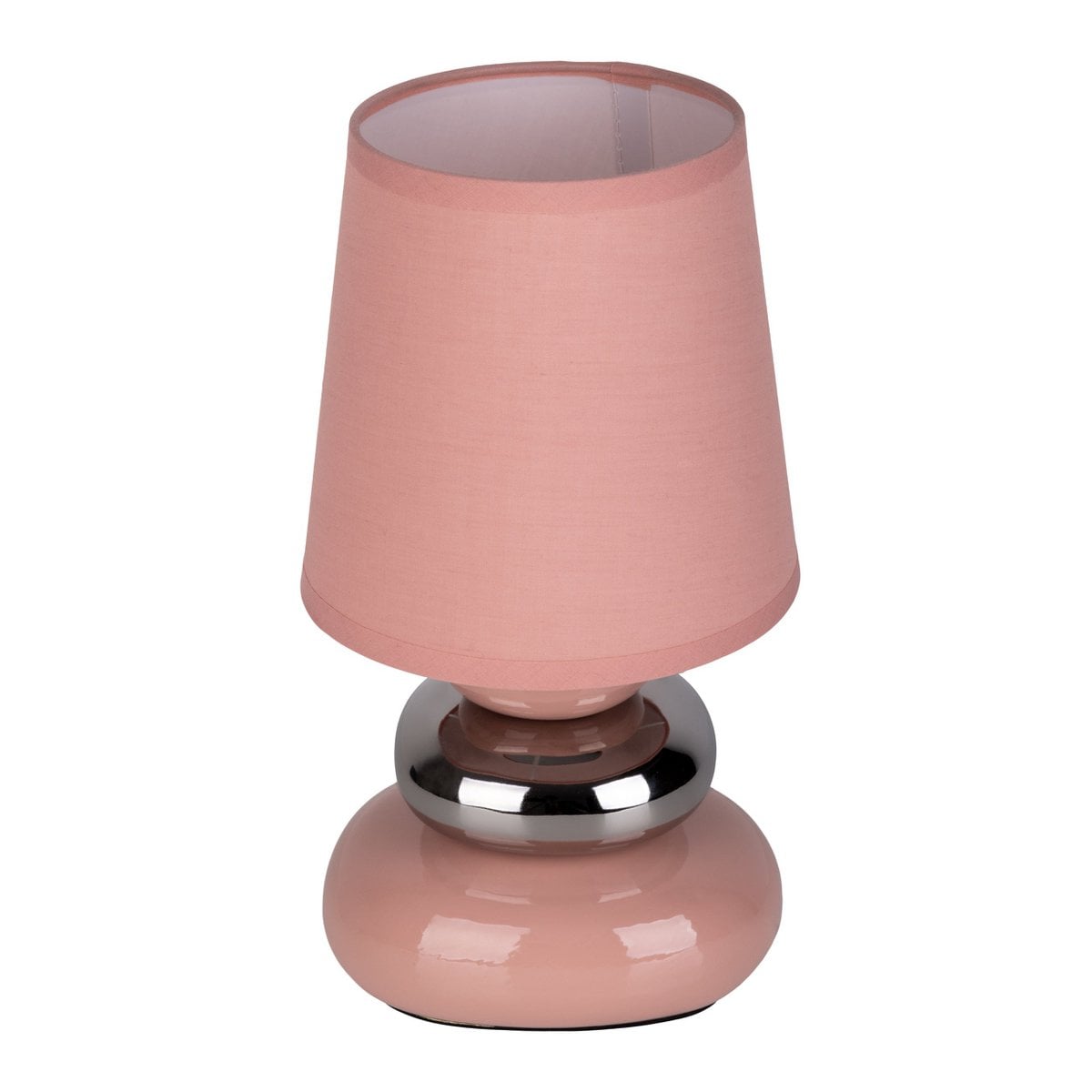 Liv · Houten tafellamp met linnen kap — roze