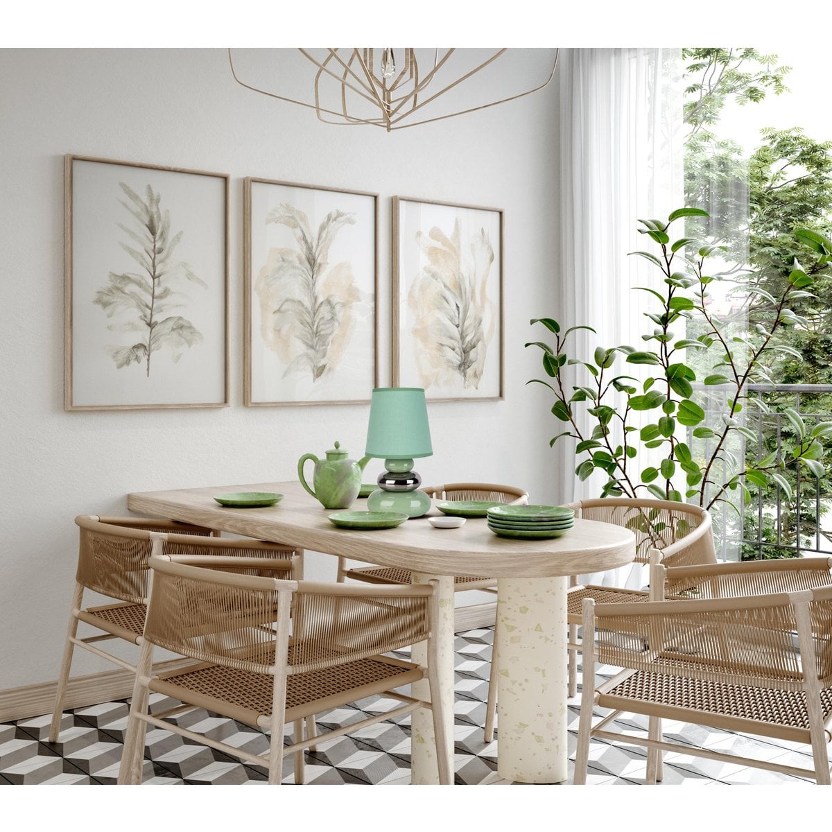 Liv · Houten tafellamp met linnen kap