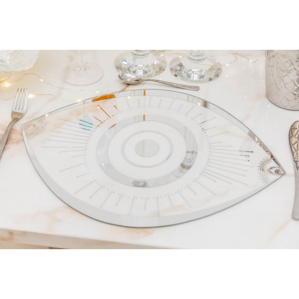 Dessy of transparant glazen oogplaat 43x33cm