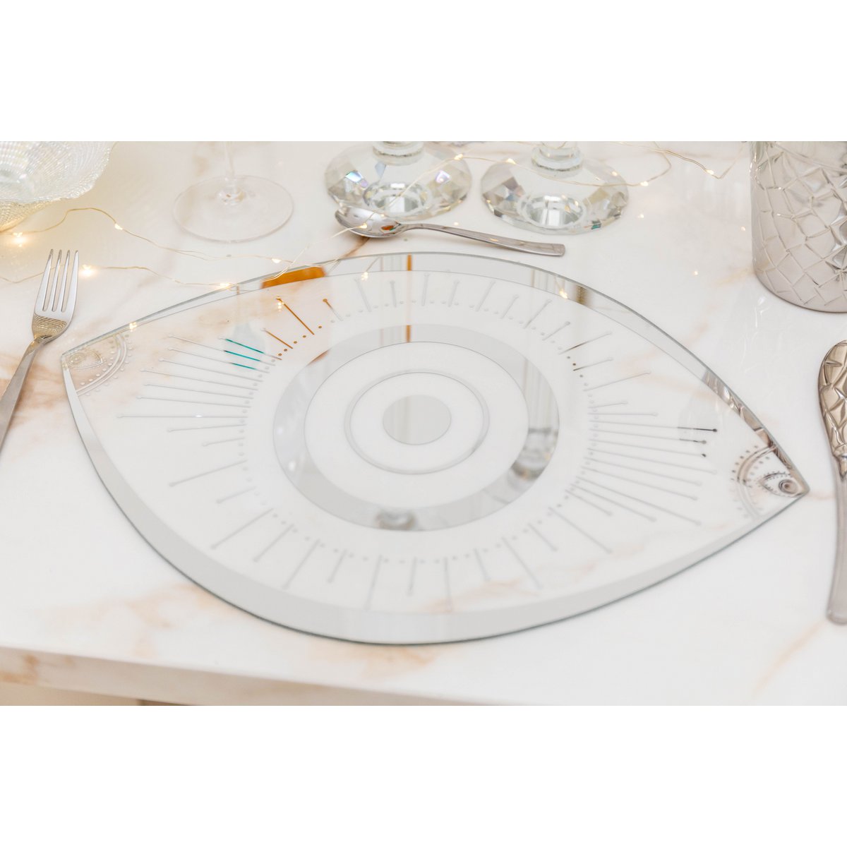 Dessy of transparant glazen oogplaat 43x33cm