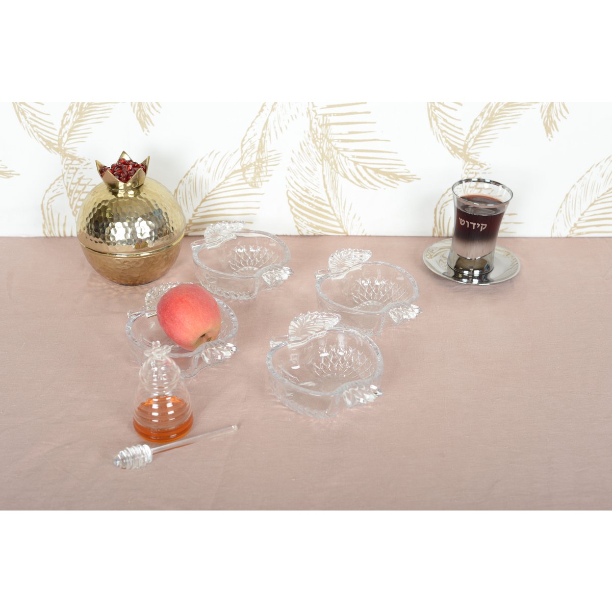 APPEL GLAZEN KOPJES 16,5X12,2X4,5CM - SET VAN 4