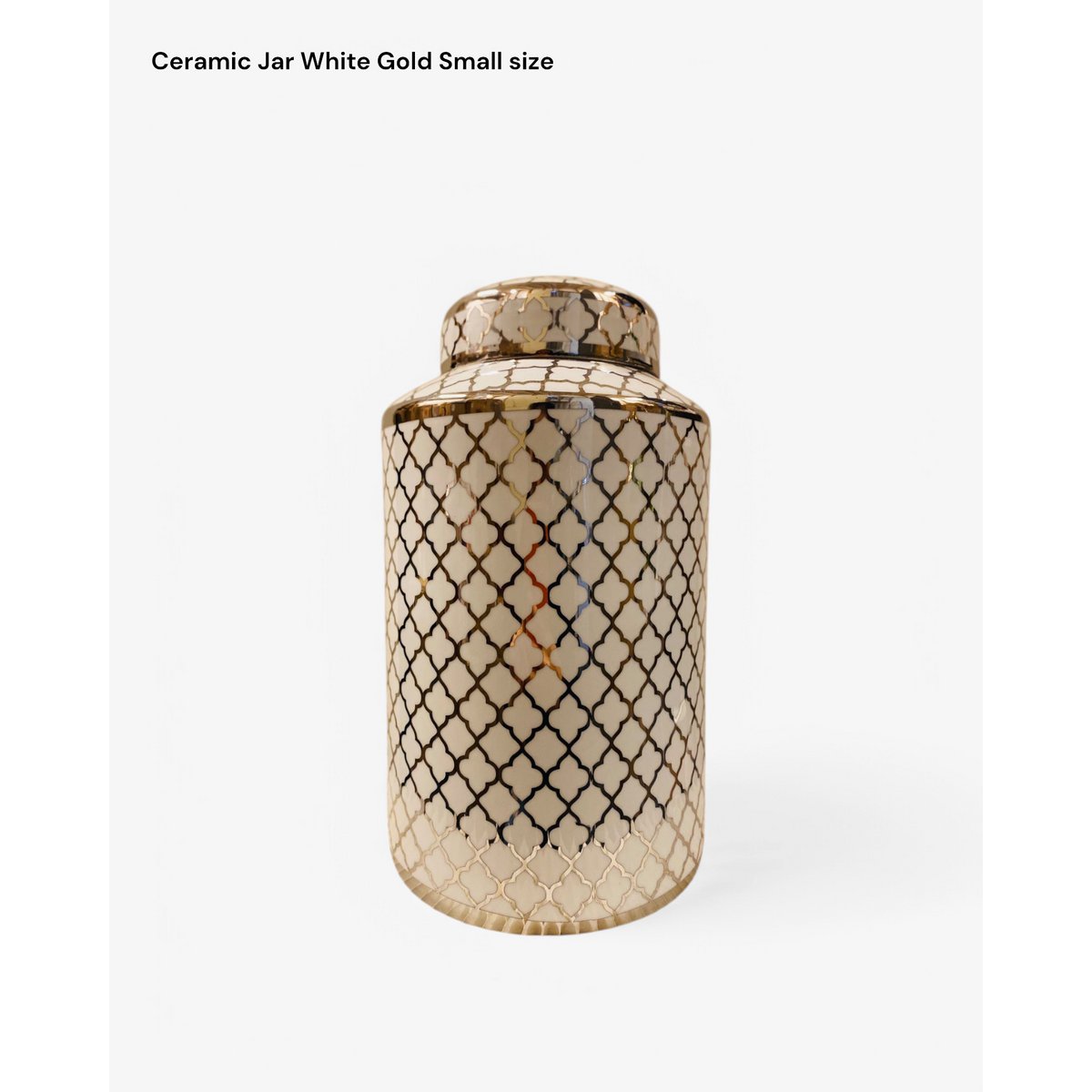 Keramieken pot wit goud (klein formaat: H*30 B*15)