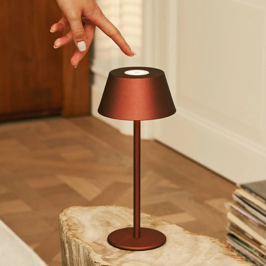 Milou Bronze - Tafellamp zonder kabel L Modern, Design & 3 Light Modi