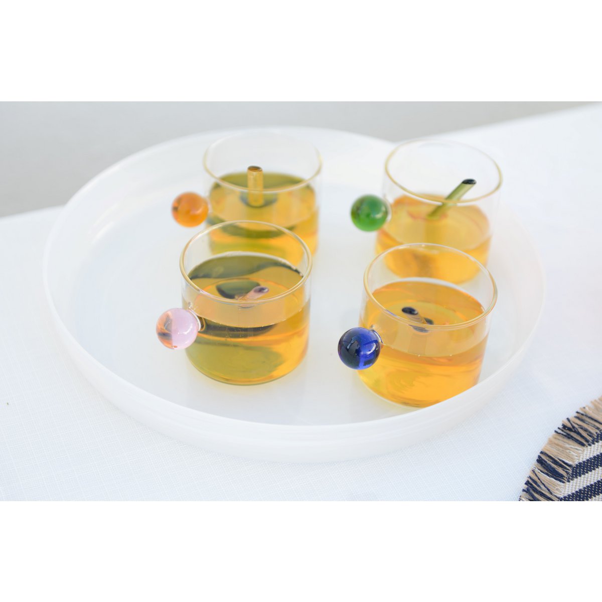 Witte glazen lade 34,5x34.5x4,5 cm