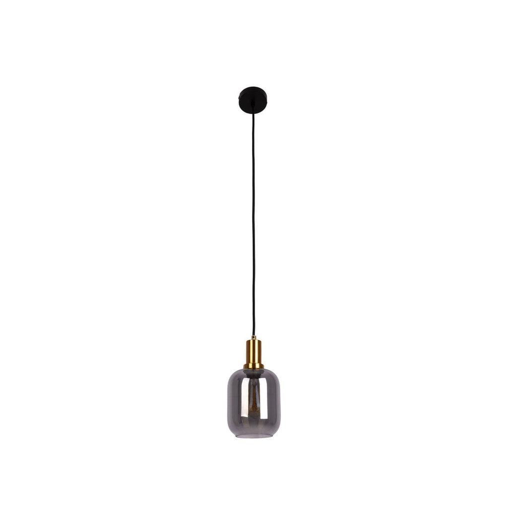 1-pendelende lamp "fumo", hanglamp gemaakt van metaal en glas in zwart, met E14-aansluiting, voor eetkamer, woonkamer, gang of kantoor, hangende lamp 150 x 20 cm