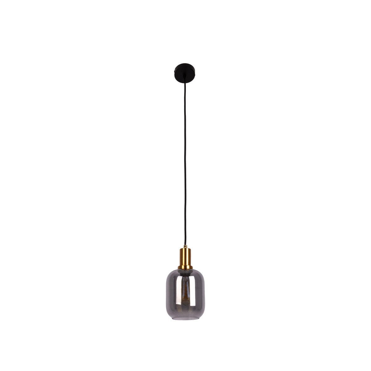 1-pendelende lamp "fumo", hanglamp gemaakt van metaal en glas in zwart, met E14-aansluiting, voor eetkamer, woonkamer, gang of kantoor, hangende lamp 150 x 20 cm