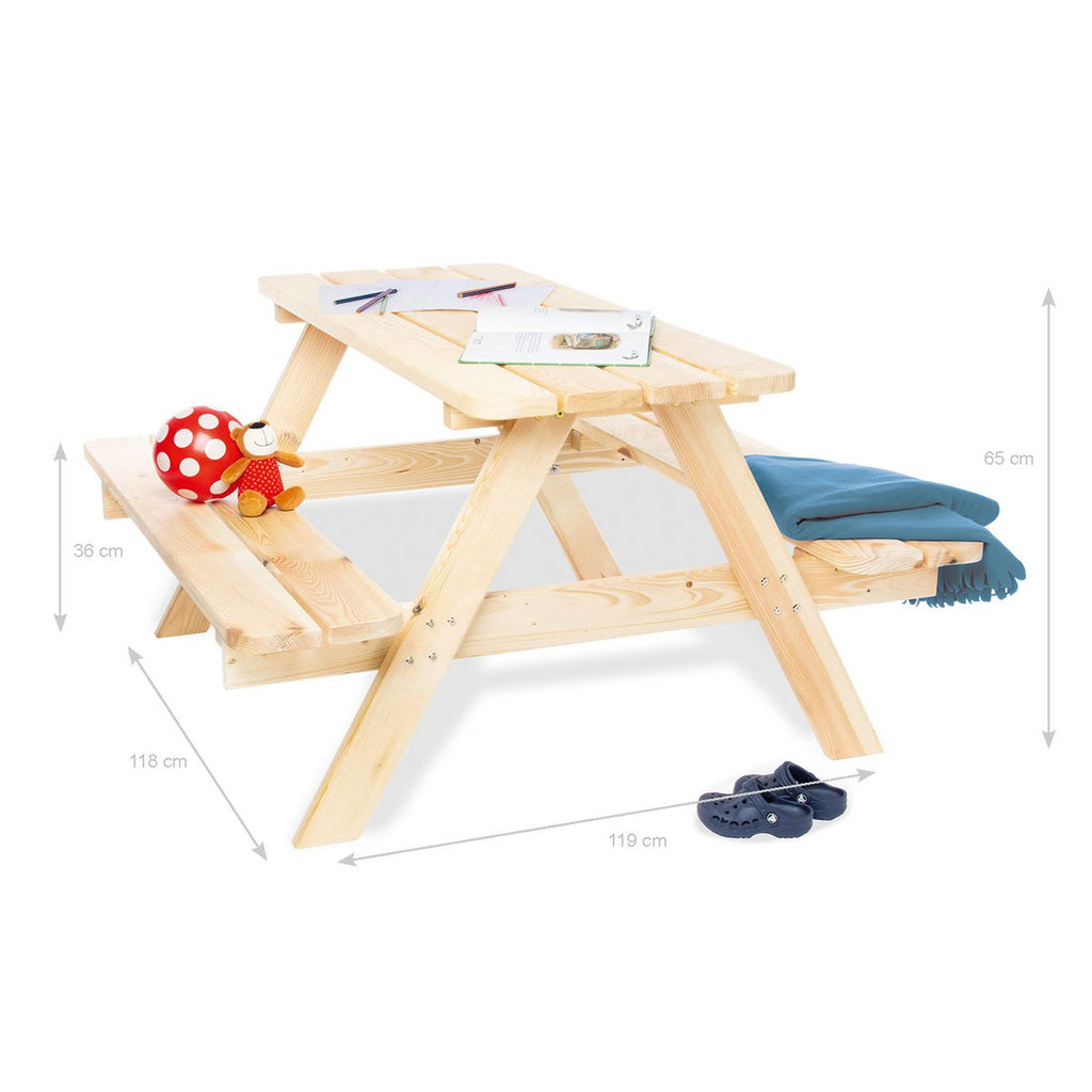 Kinderpicknickbank “Nicki Maxi voor 6”, naturel