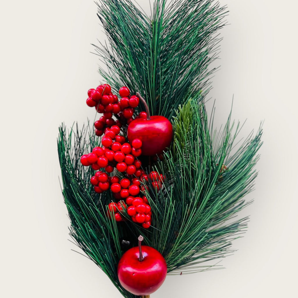 Appel kerstbloemcombinatie  | Zijden kunstbloem | Lengte 61cm  1pcs