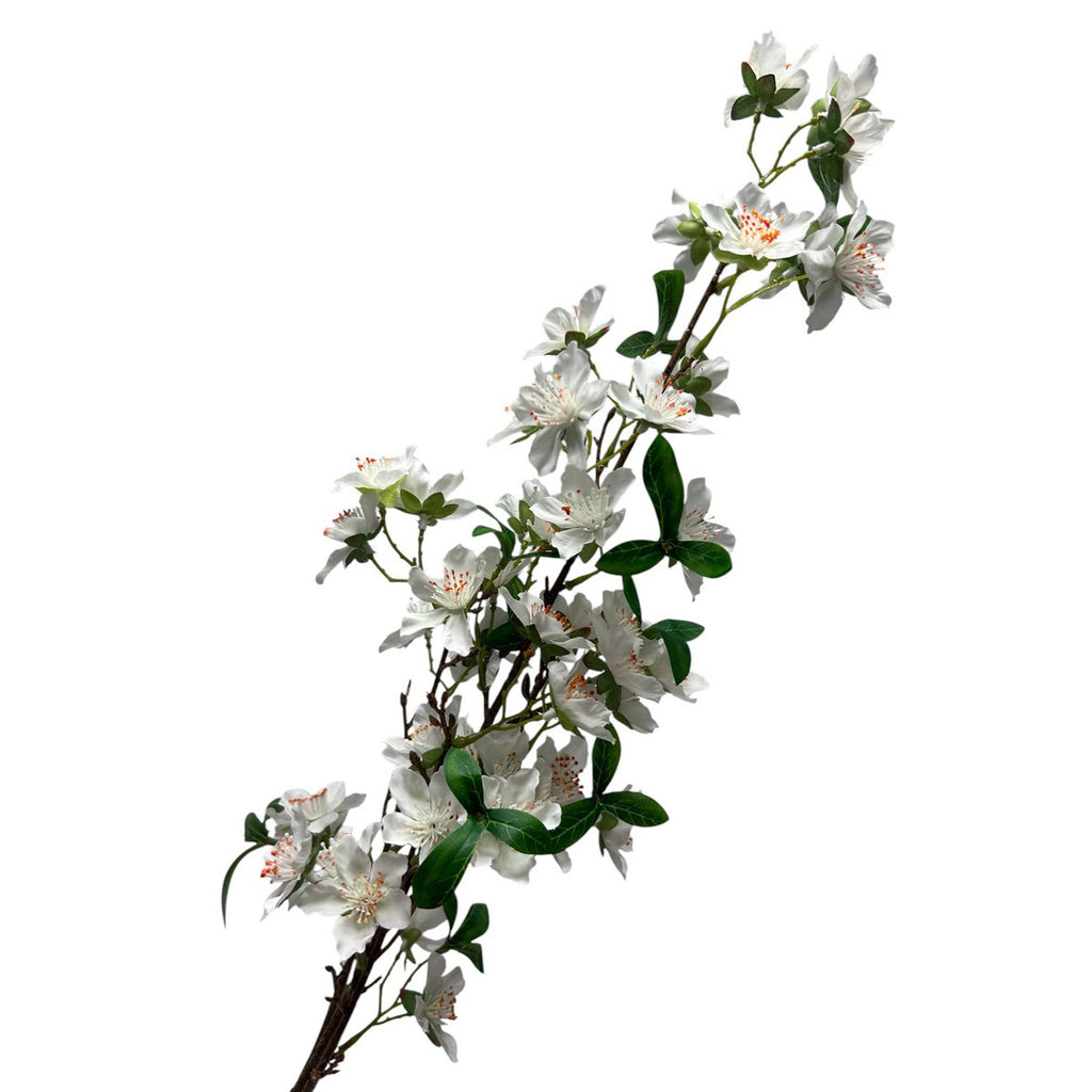 Artificial flowers White Prunus persica | Zijden kunstbloem | Lengte 110 1pcs