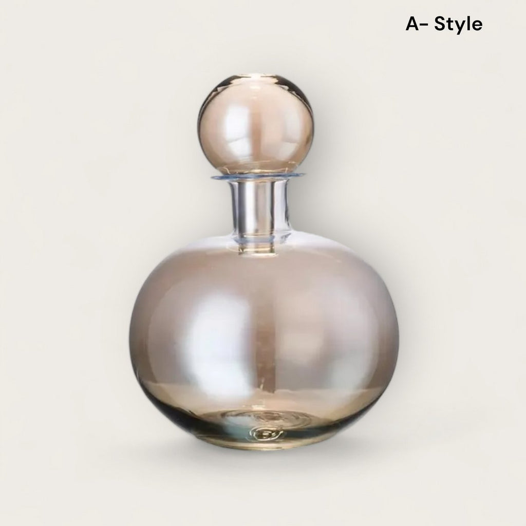 Amberkleurige glazen flessen