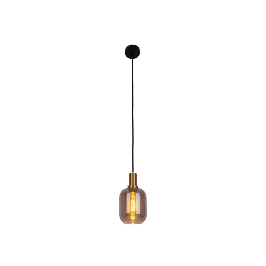 1-pendelende lamp "fumo", hanglamp gemaakt van metaal en glas in zwart, met E14-aansluiting, voor eetkamer, woonkamer, gang of kantoor, hangende lamp 150 x 20 cm
