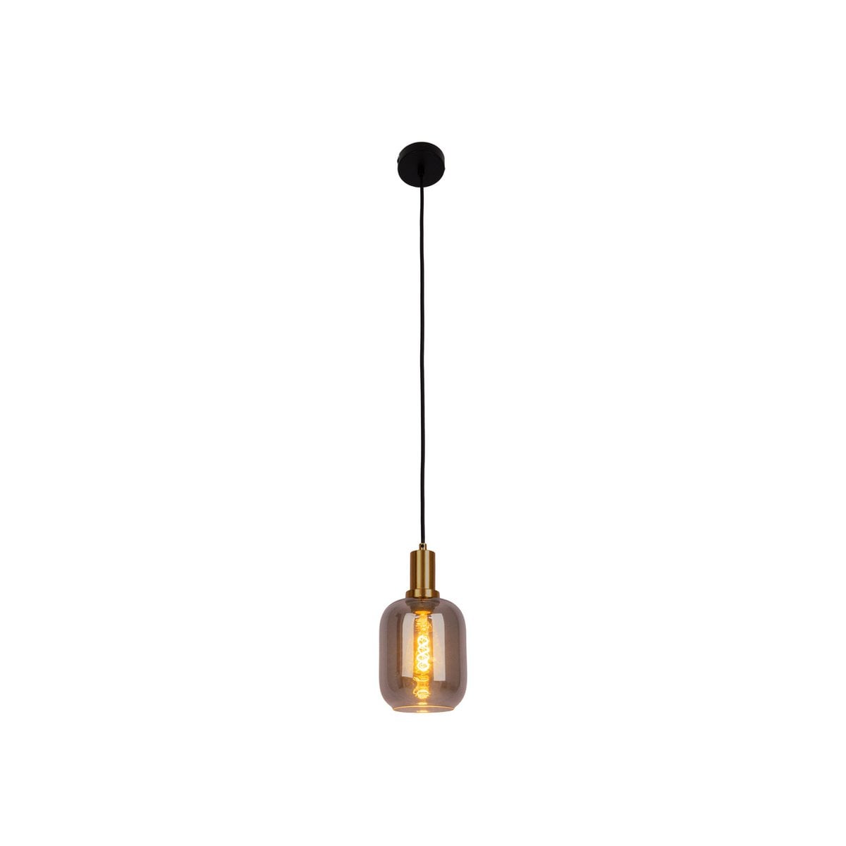 1-pendelende lamp "fumo", hanglamp gemaakt van metaal en glas in zwart, met E14-aansluiting, voor eetkamer, woonkamer, gang of kantoor, hangende lamp 150 x 20 cm