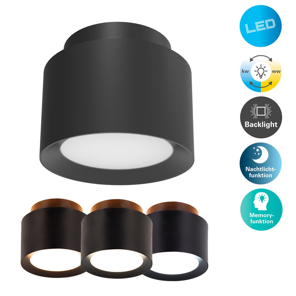 Liv · LED-spot compact — Ø14cm zwart