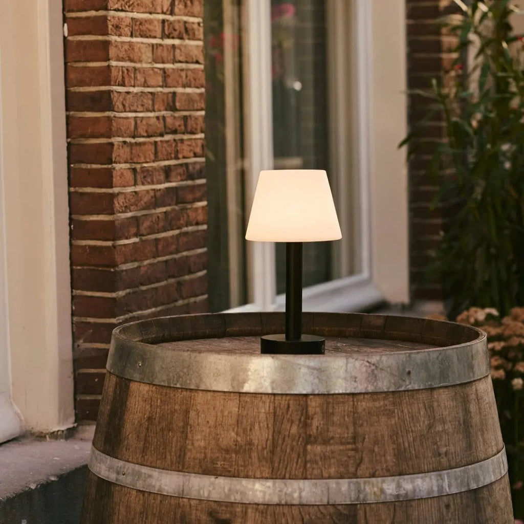 Zoë Zwarte Houten Oplaadbare Tafellamp | Dimbaar en draagbaar | Batterijduur van 80 uur