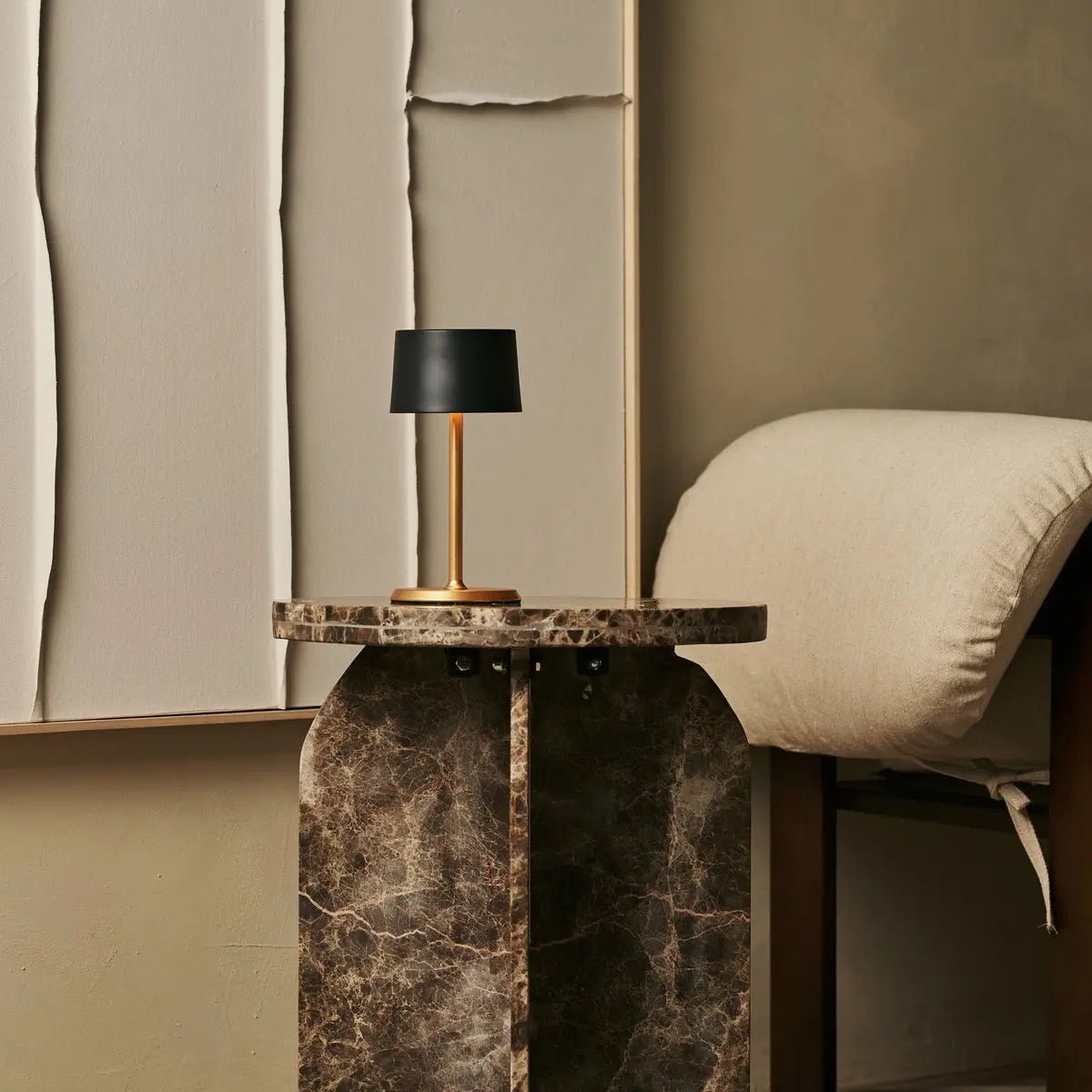 David Black & Gold oplaadbare tafellamp 2 op 1 met verstelbare hoogte - dimbaar en draadloos met 120 uur batterij