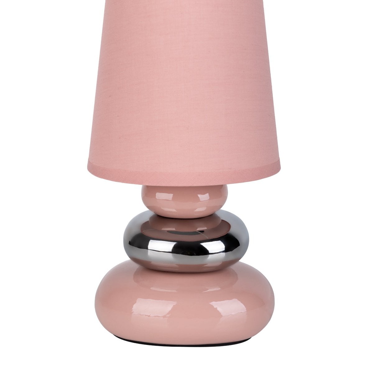 Liv · Houten tafellamp met linnen kap — roze