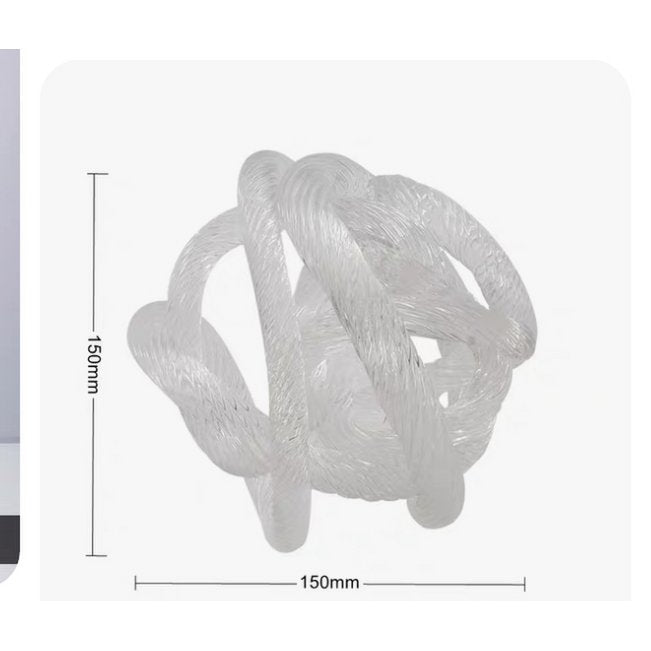Middelgrote geknoopte glazen sculptuur (M) Diameter: 15 cm