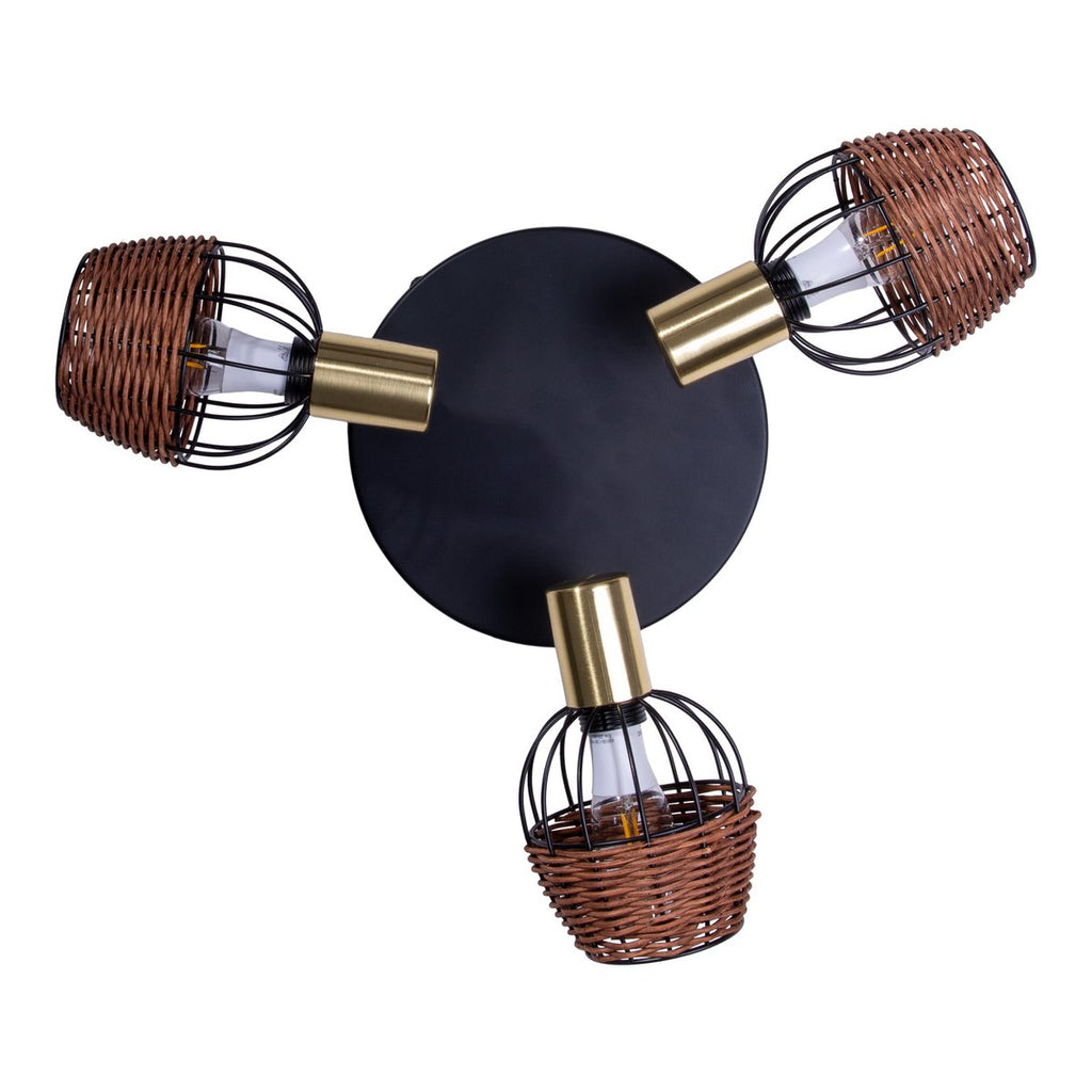 Liv · Rotan plafondlamp — zwart
