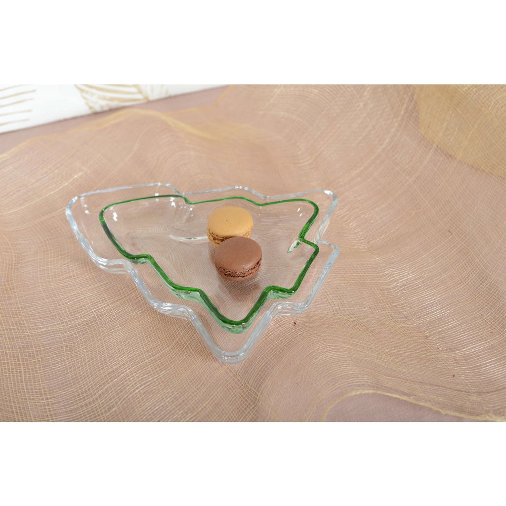 20x17x2,5 cm groene rand glasbeker