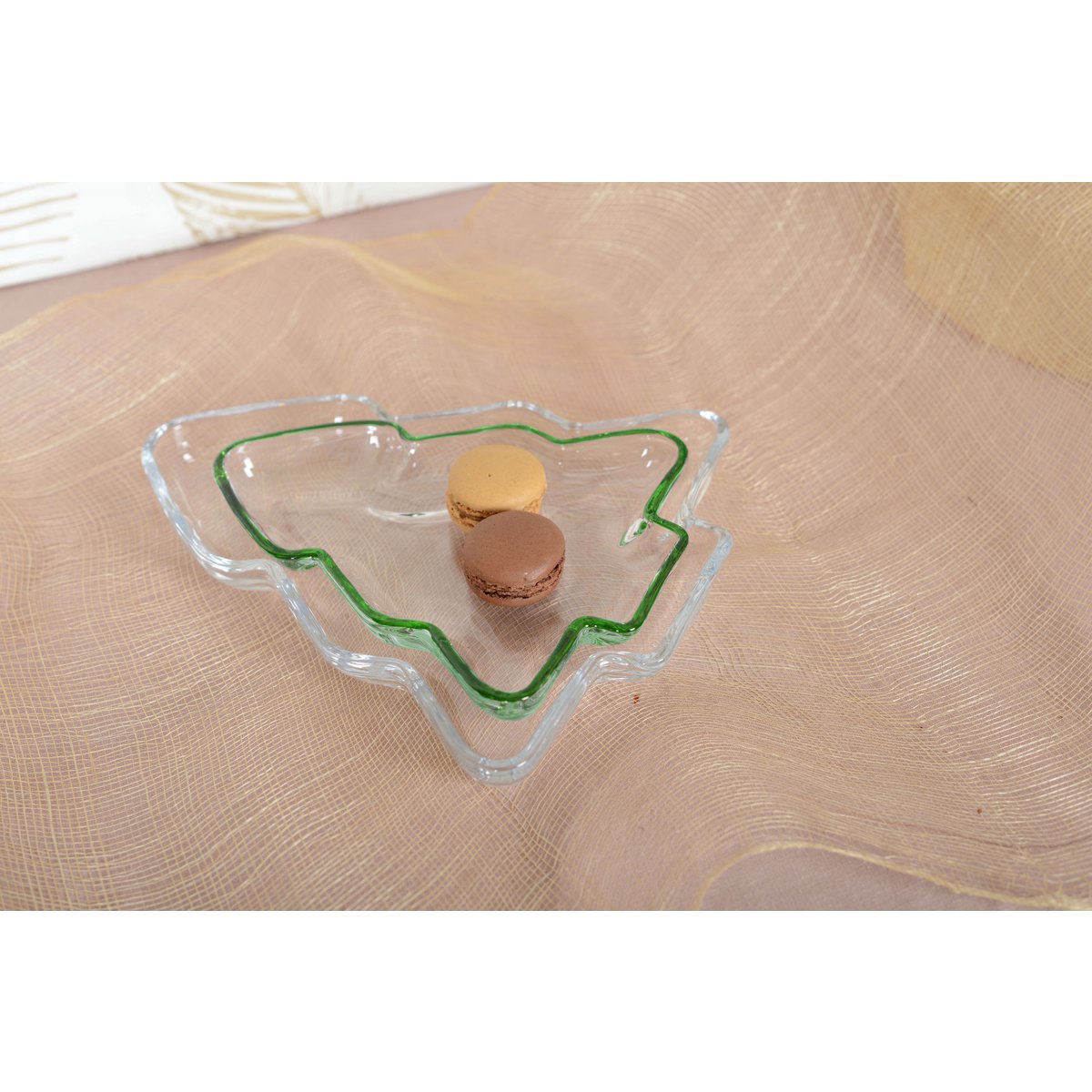 20x17x2,5 cm groene rand glasbeker