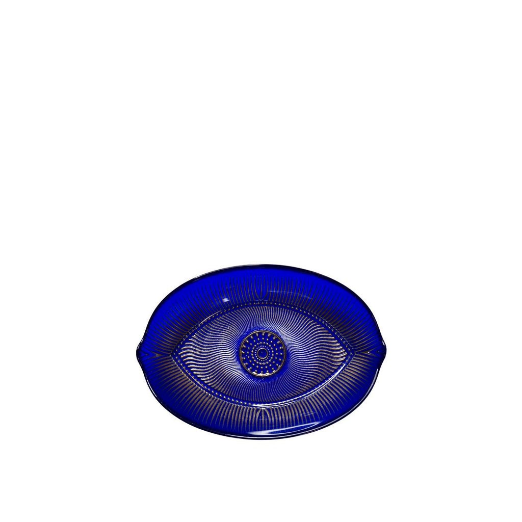 Blauw oog ovale beker 15x21x4,5 cm