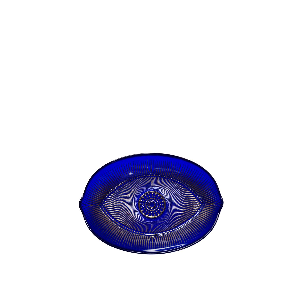 Blauw oog ovale beker 15x21x4,5 cm