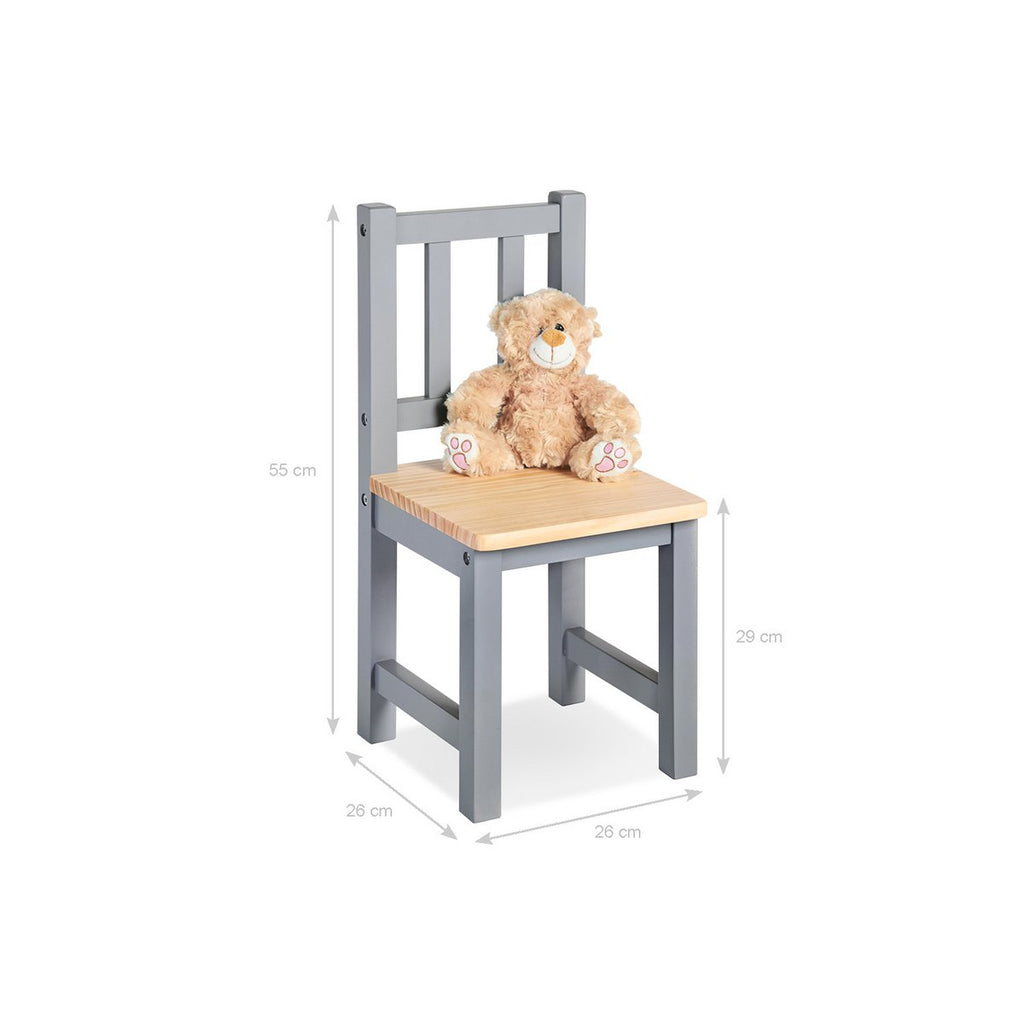 Children’s Chair "Fenna", grijs/natuurlijk