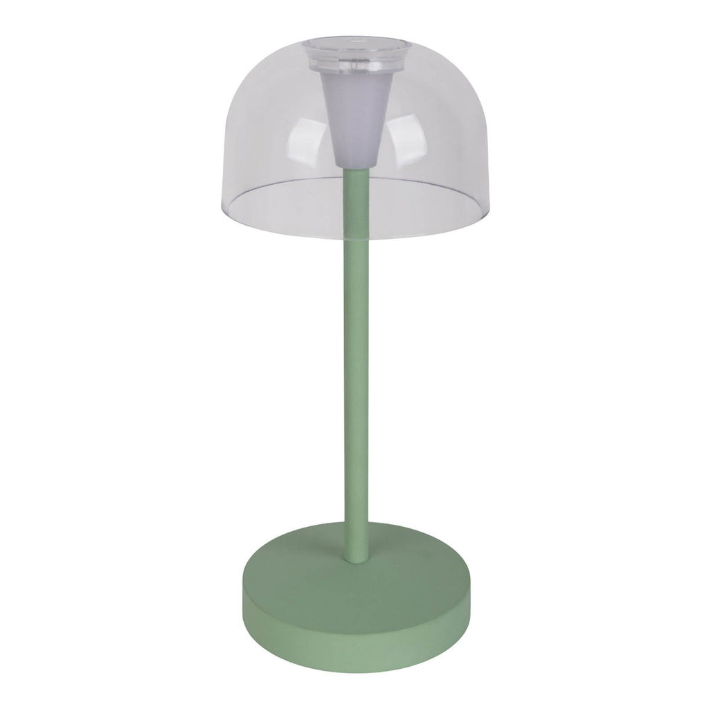 2-set LED-batterijtafellamp "Gomba" voor buiten en binnen, gemaakt van metaal en plastic in mint, 18,5 cm hoog
