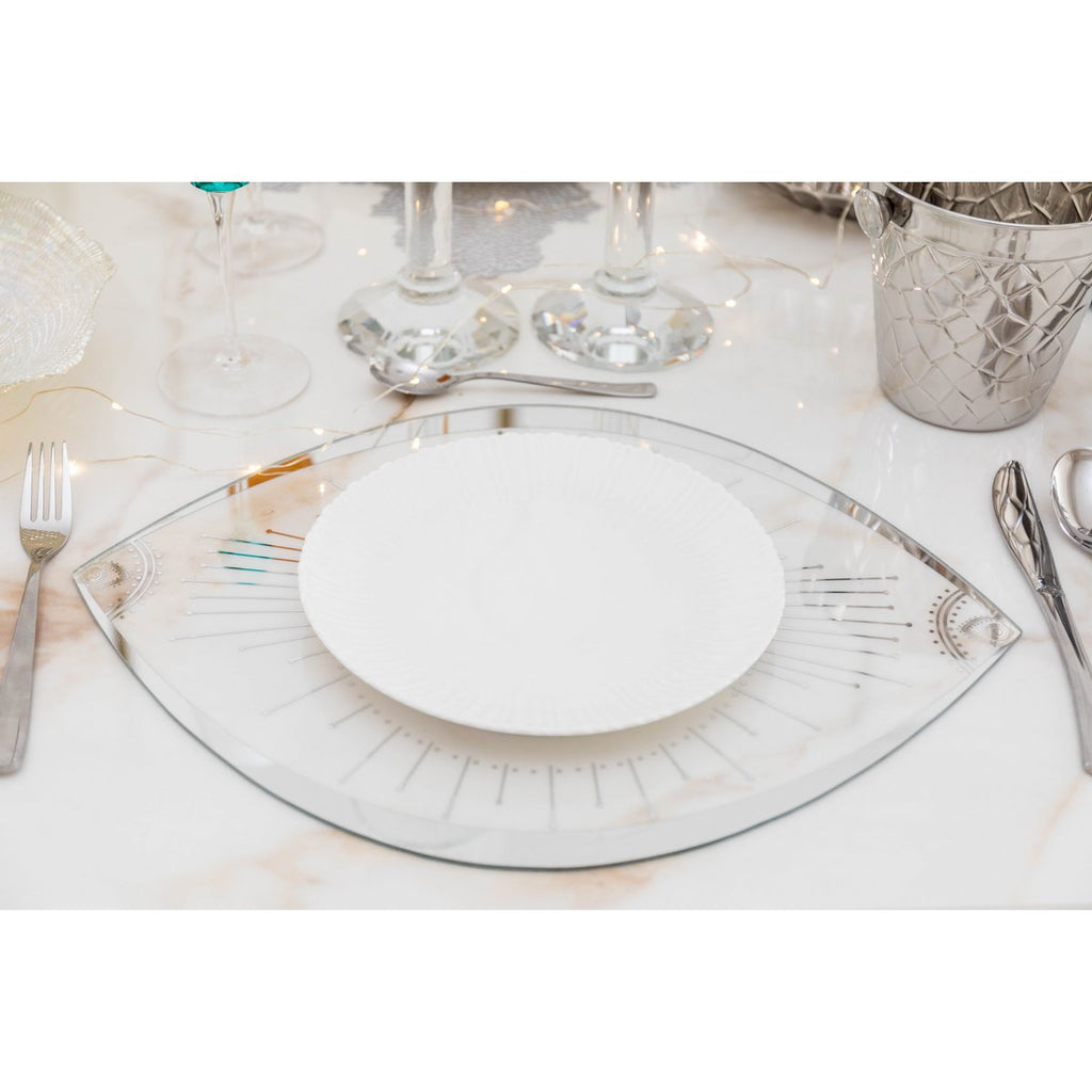 Dessy of transparant glazen oogplaat 43x33cm