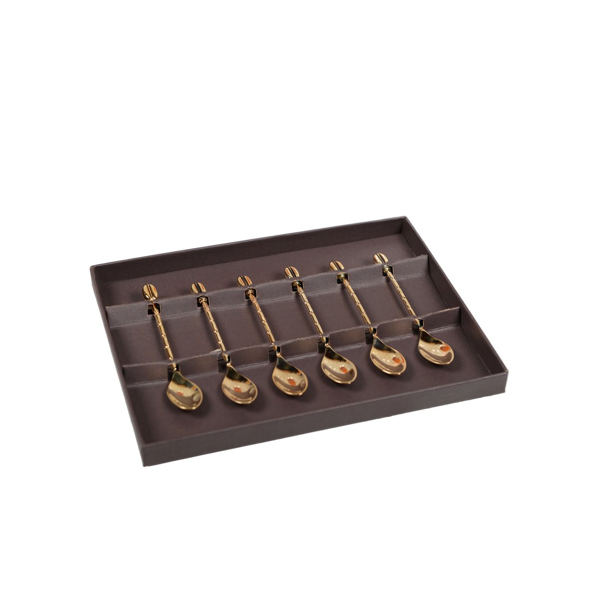 Moka Grain Grain sponnen gouden koffie met doos - set van 6