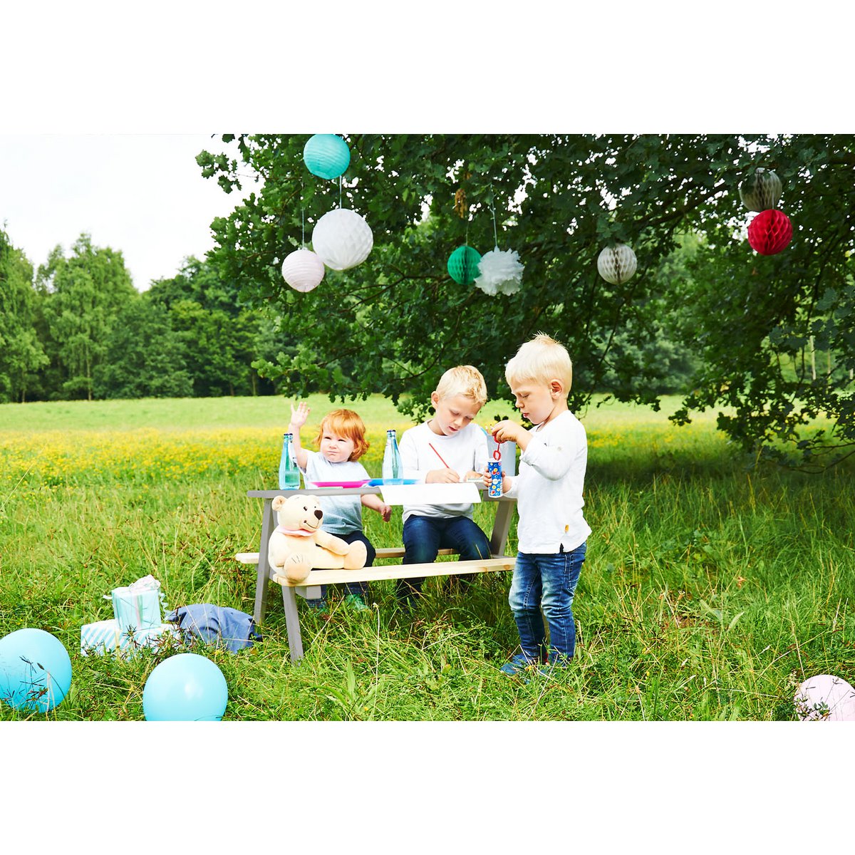 Picknickbank voor kinderen "Nicki For 4", grijs