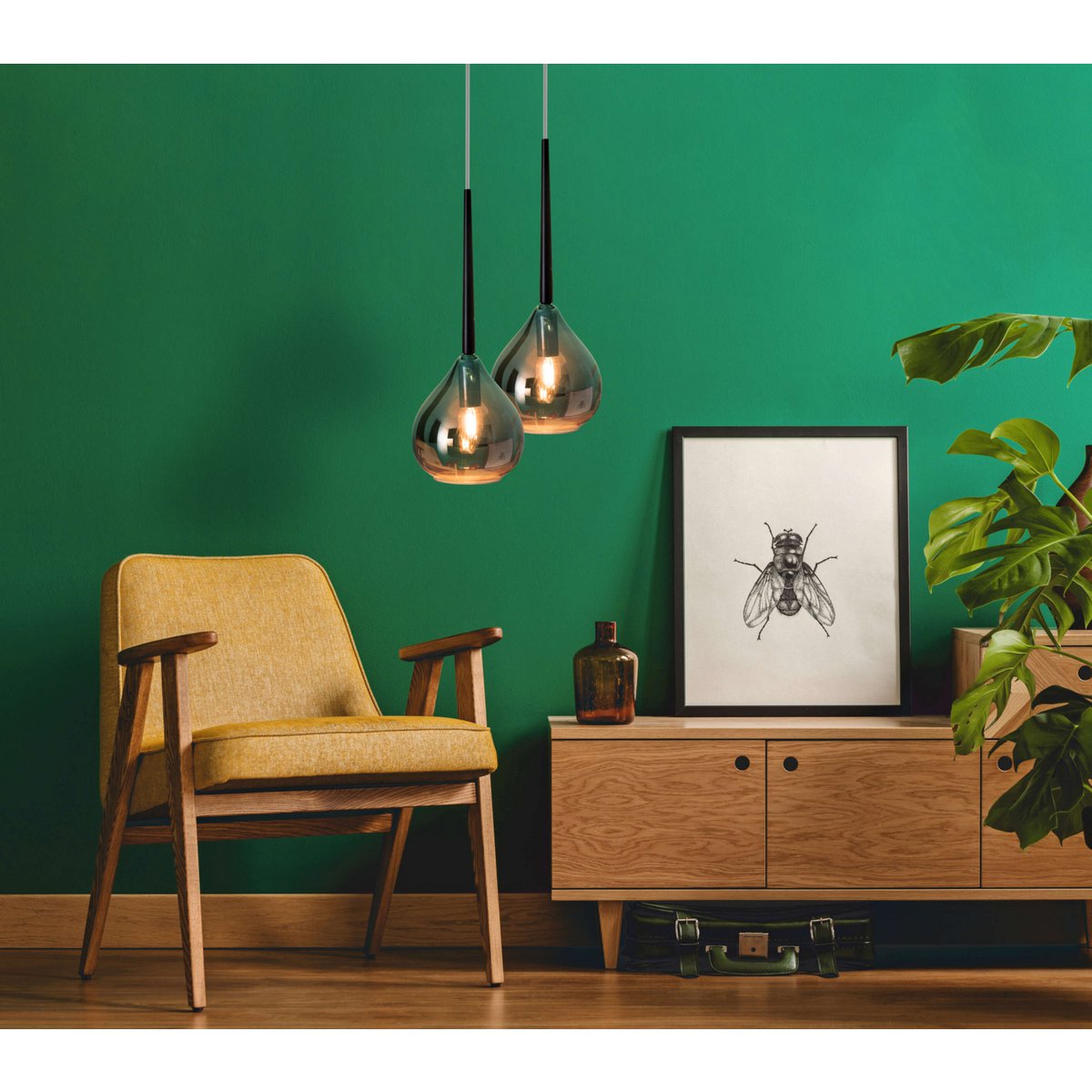 Liv · Glazen hanglamp — antraciet