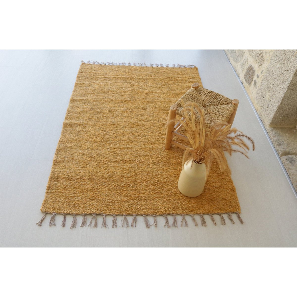 Handgeweven vloerkleed van gerecycled katoen