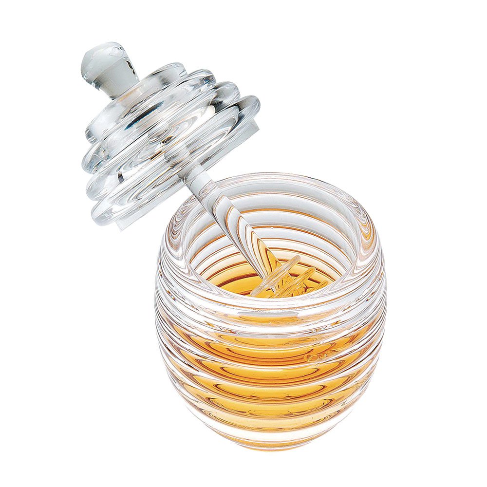 Honingpot met acryllepel 8,8x8,8x15 cm