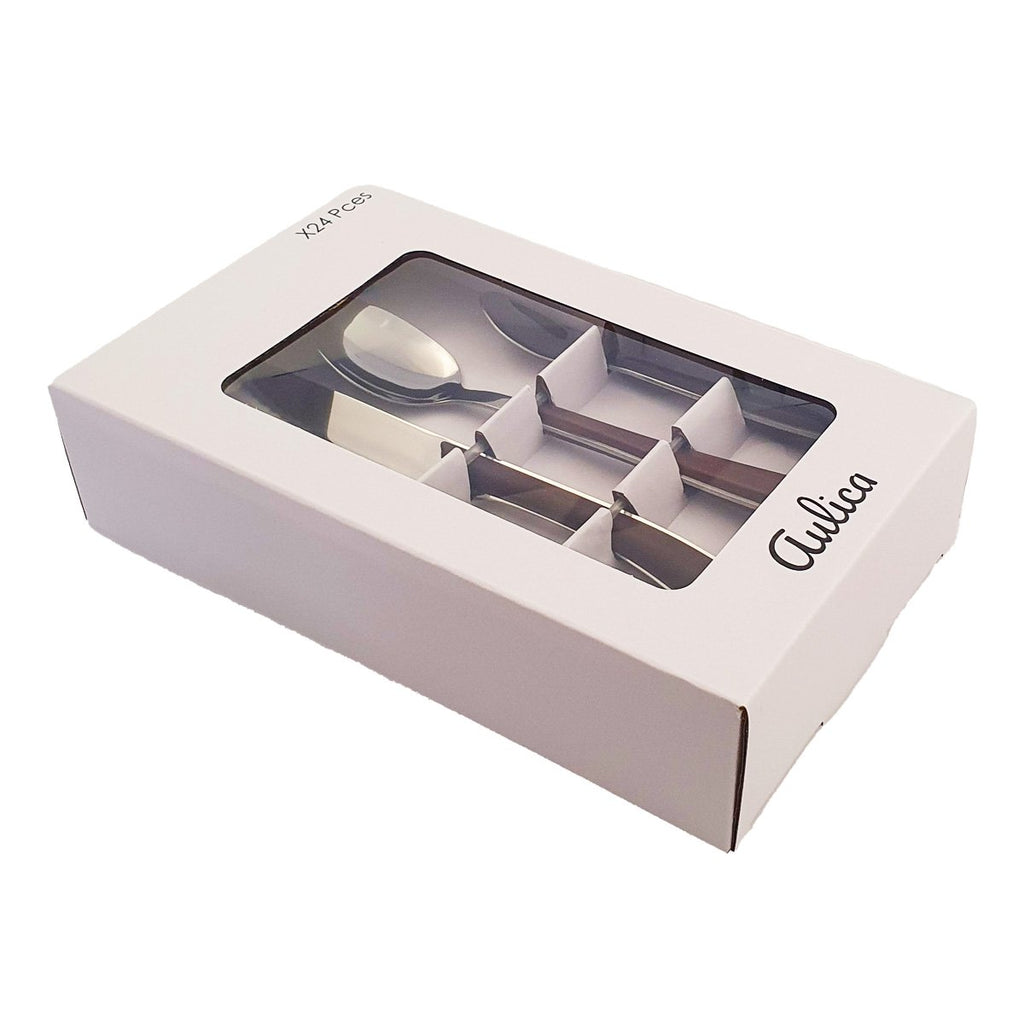 24 -Room man -in -shine zilver huishouden met houten mouwen