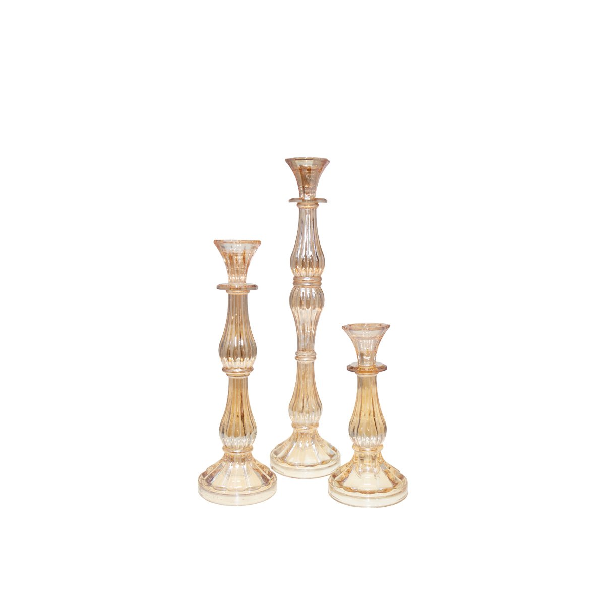 Grote H41cm Amber Amber Candlestick