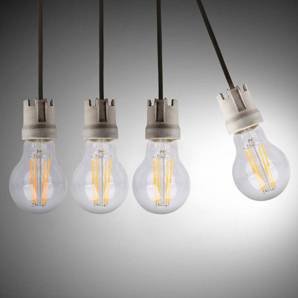 6-set LED-filamentlamp met E14 versie 8 watt, gemaakt van metaal en glas, helder