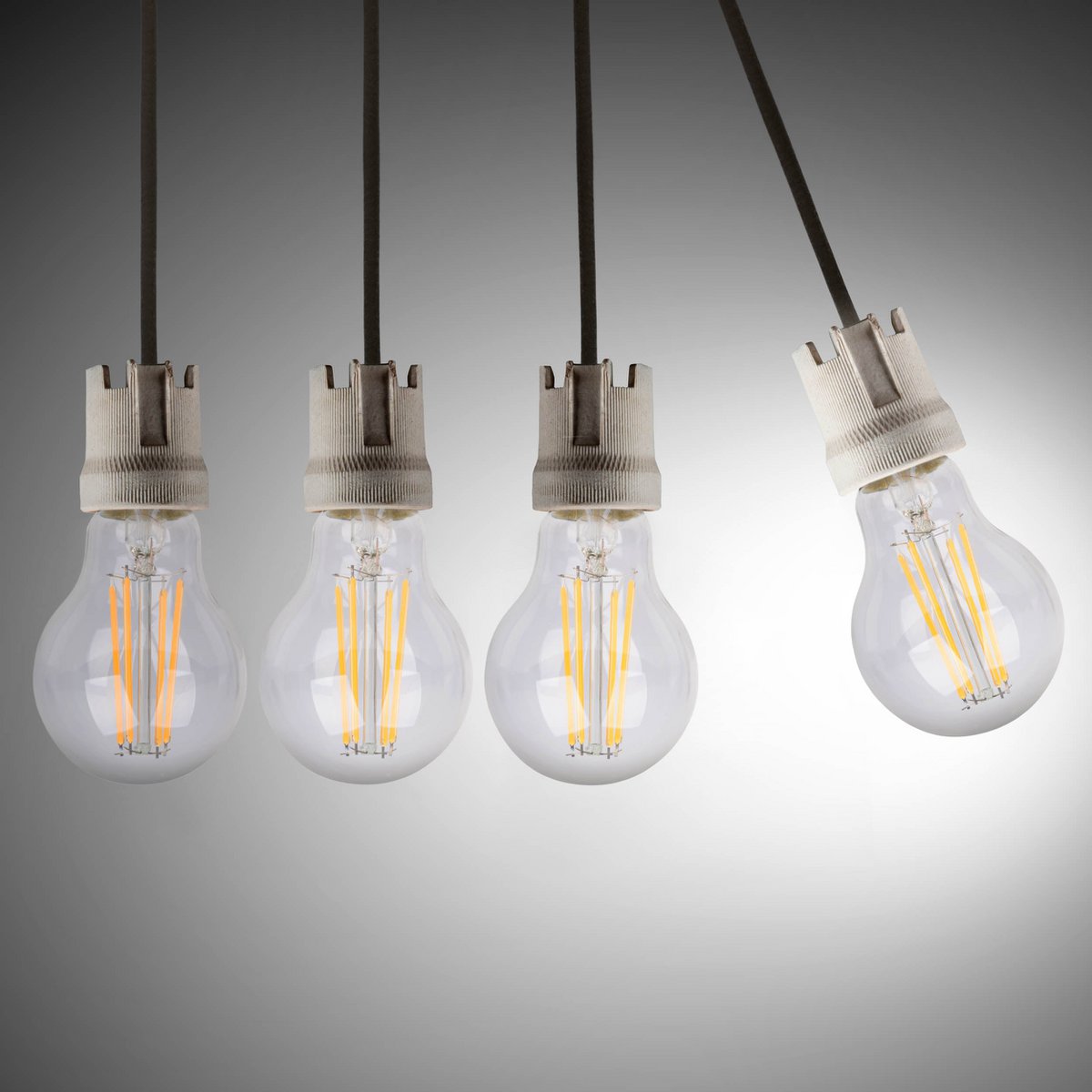 6-set LED-filamentlamp met E14 versie 8 watt, gemaakt van metaal en glas, helder