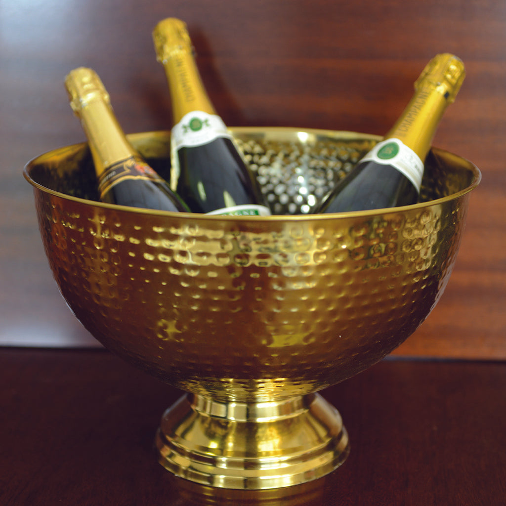 Grote champagne cup magnum gehamerd 30 cm