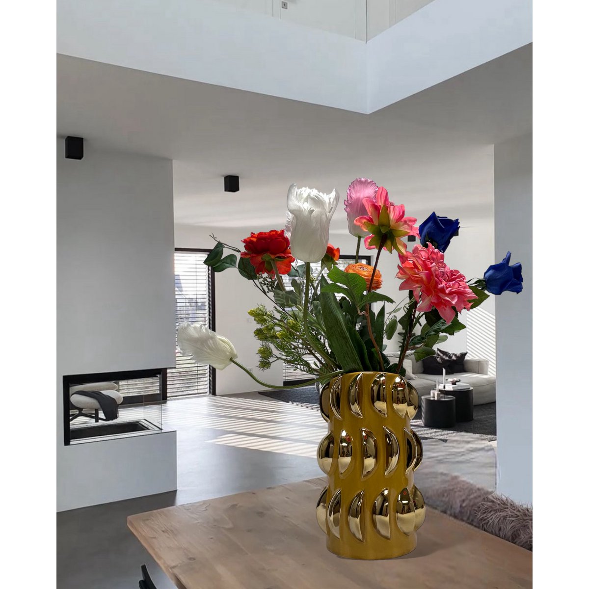 Tafelblad gele vaas(cv11654-10geel)