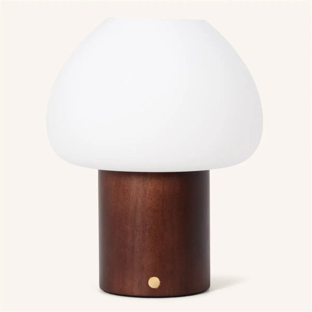 Fynn Donkerbruine Houten Lamp – Oplaadbaar & Dimbaar Licht