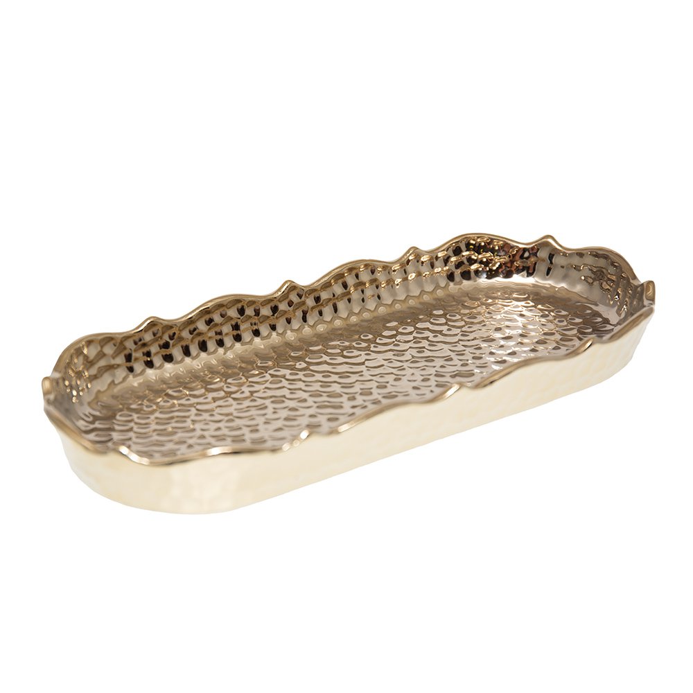 Gouden rechthoekige kopje 30x13x3,5 cm