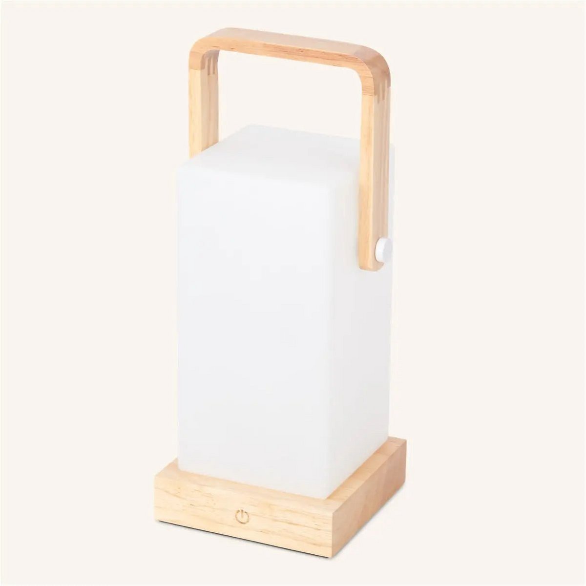 Harper lichtbruine houten lamp – draadloze oplaadbare tafellamp met handvat