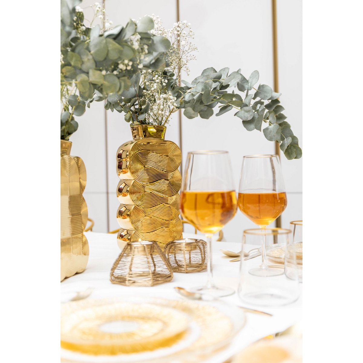 Conical Candlestick Gilded Dire 11x11x6cm