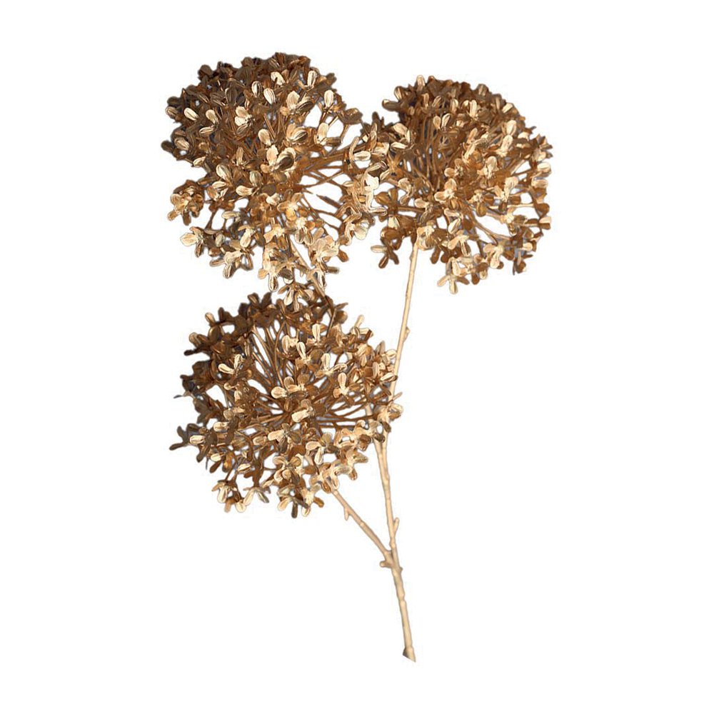 Decoratieve bloem gouden bal bladeren h90cm